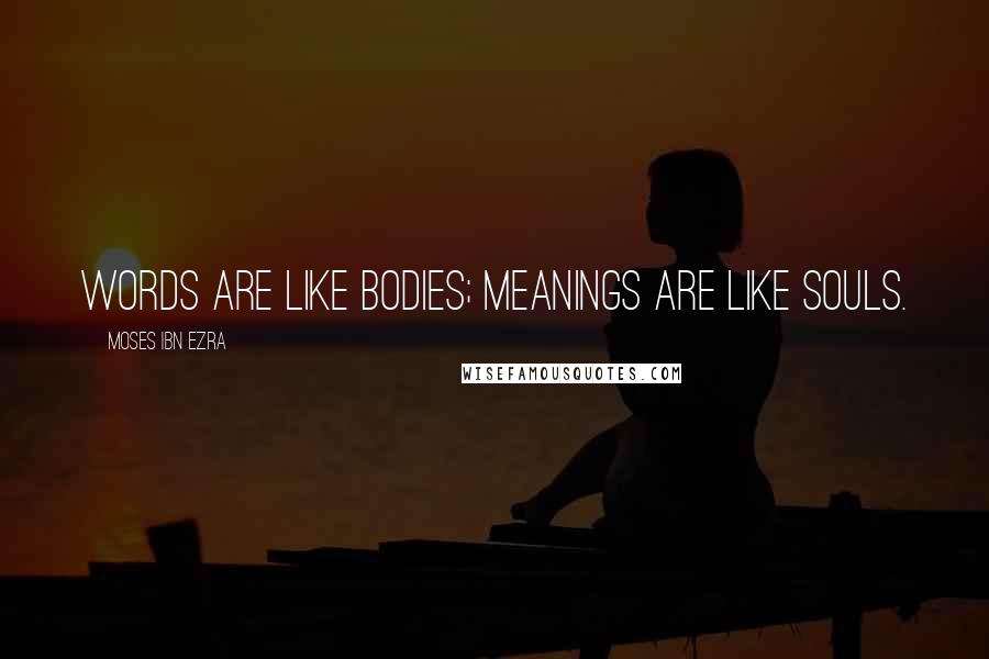 Moses Ibn Ezra Quotes: Words are like bodies; meanings are like souls.