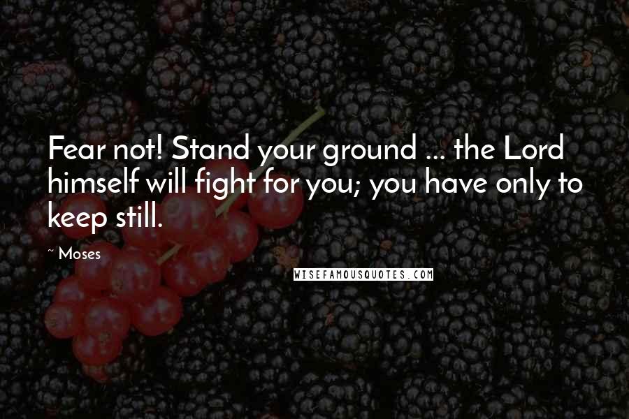 Moses Quotes: Fear not! Stand your ground ... the Lord himself will fight for you; you have only to keep still.