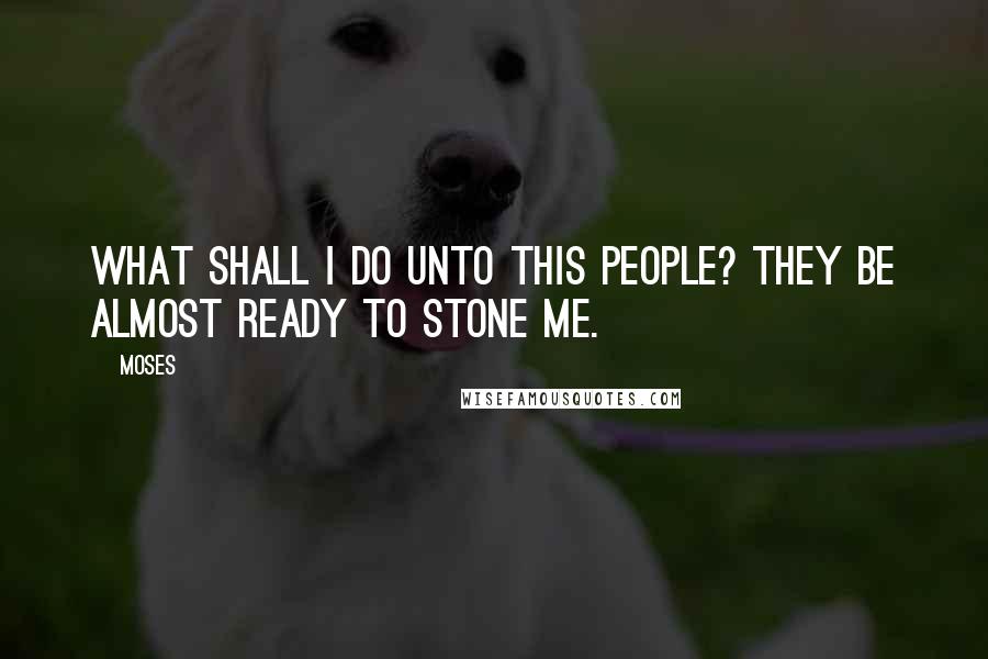 Moses Quotes: What shall I do unto this people? they be almost ready to stone me.