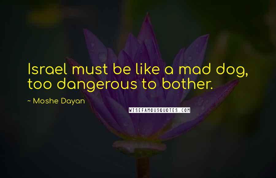 Moshe Dayan Quotes: Israel must be like a mad dog, too dangerous to bother.