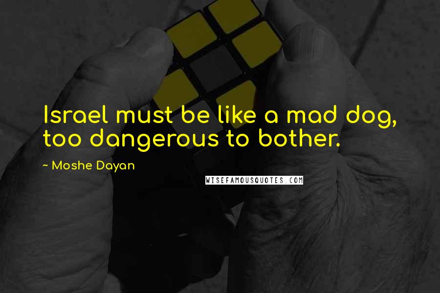 Moshe Dayan Quotes: Israel must be like a mad dog, too dangerous to bother.