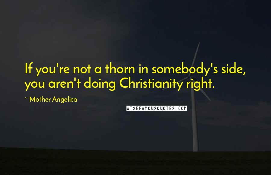 Mother Angelica Quotes: If you're not a thorn in somebody's side, you aren't doing Christianity right.