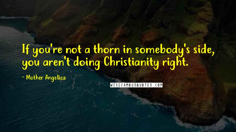 Mother Angelica Quotes: If you're not a thorn in somebody's side, you aren't doing Christianity right.