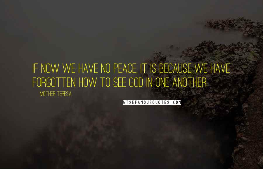 Mother Teresa Quotes: If now we have no peace, it is because we have forgotten how to see God in one another.