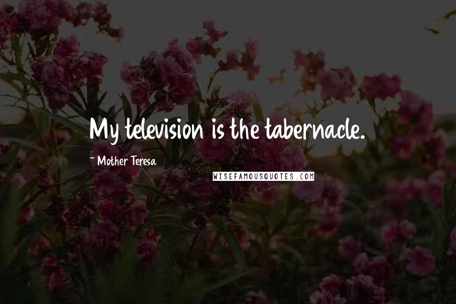 Mother Teresa Quotes: My television is the tabernacle.