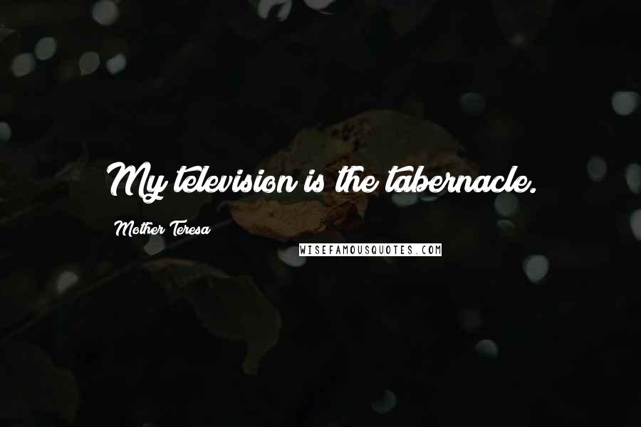 Mother Teresa Quotes: My television is the tabernacle.