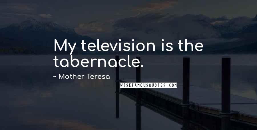 Mother Teresa Quotes: My television is the tabernacle.