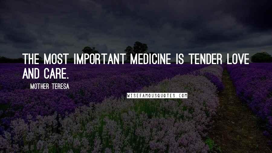 Mother Teresa Quotes: The most important medicine is tender love and care.