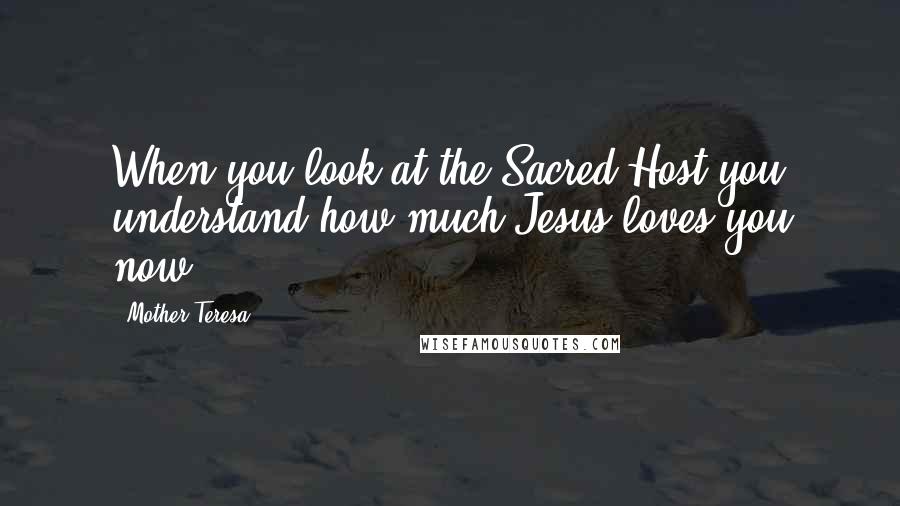 Mother Teresa Quotes: When you look at the Sacred Host you understand how much Jesus loves you now.