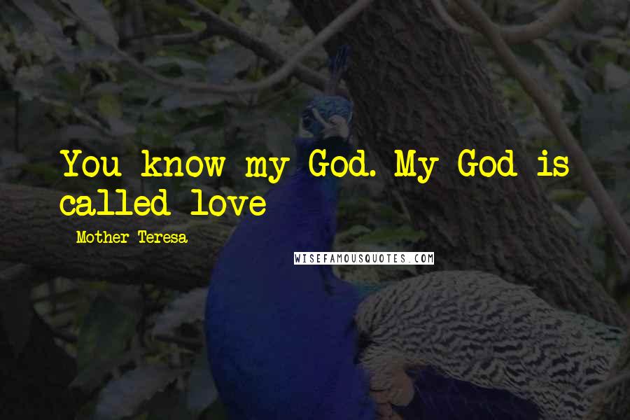 Mother Teresa Quotes: You know my God. My God is called love