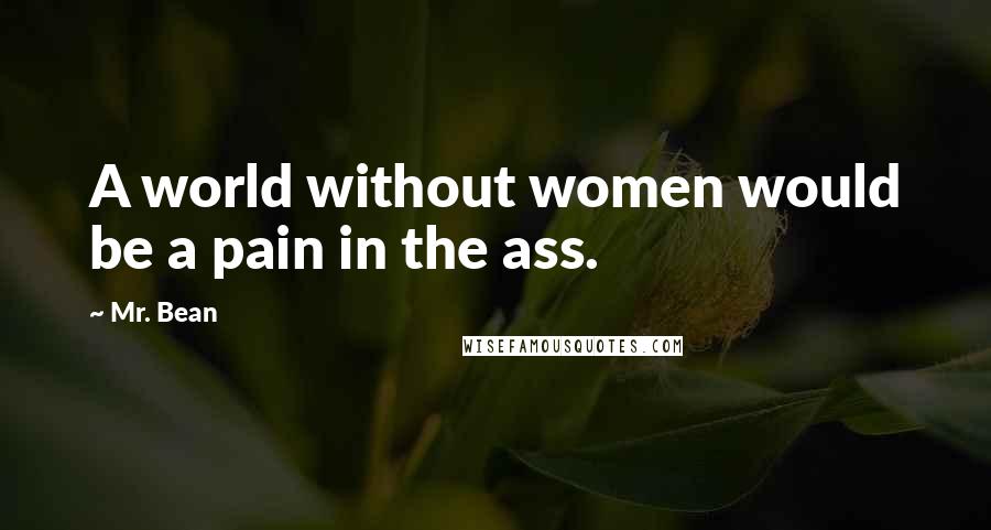 Mr. Bean Quotes: A world without women would be a pain in the ass.