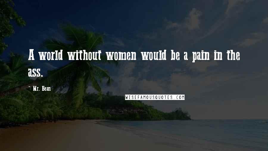 Mr. Bean Quotes: A world without women would be a pain in the ass.