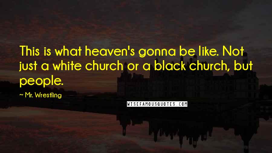 Mr. Wrestling Quotes: This is what heaven's gonna be like. Not just a white church or a black church, but people.