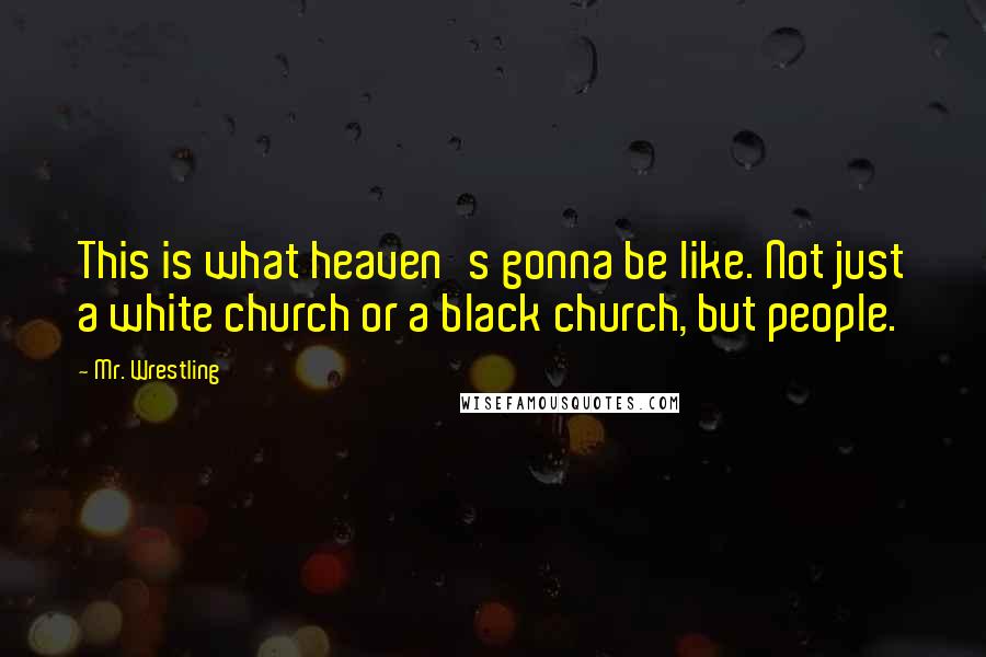 Mr. Wrestling Quotes: This is what heaven's gonna be like. Not just a white church or a black church, but people.