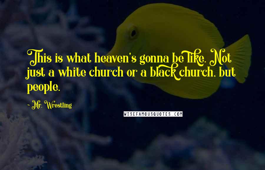 Mr. Wrestling Quotes: This is what heaven's gonna be like. Not just a white church or a black church, but people.