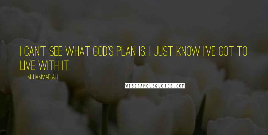 Muhammad Ali Quotes: I can't see what God's plan is. I just know I've got to live with it.