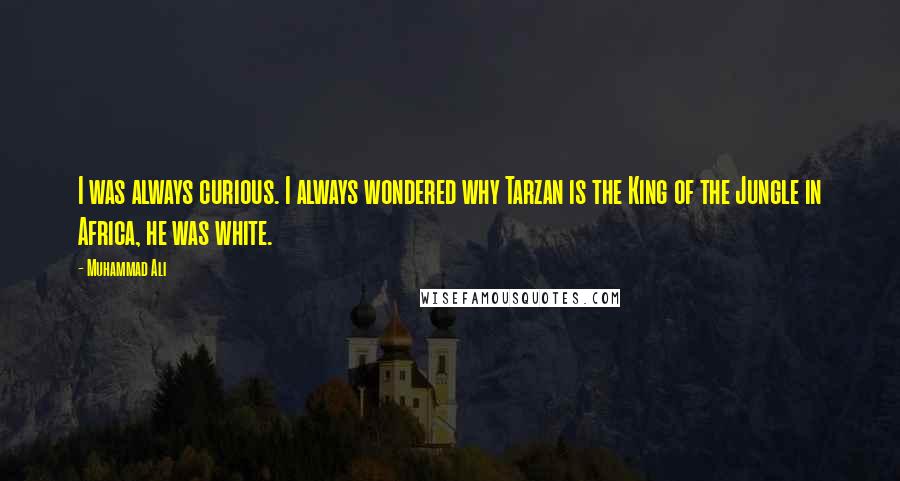 Muhammad Ali Quotes: I was always curious. I always wondered why Tarzan is the King of the Jungle in Africa, he was white.