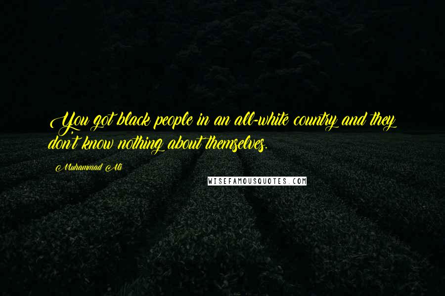 Muhammad Ali Quotes: You got black people in an all-white country and they don't know nothing about themselves.
