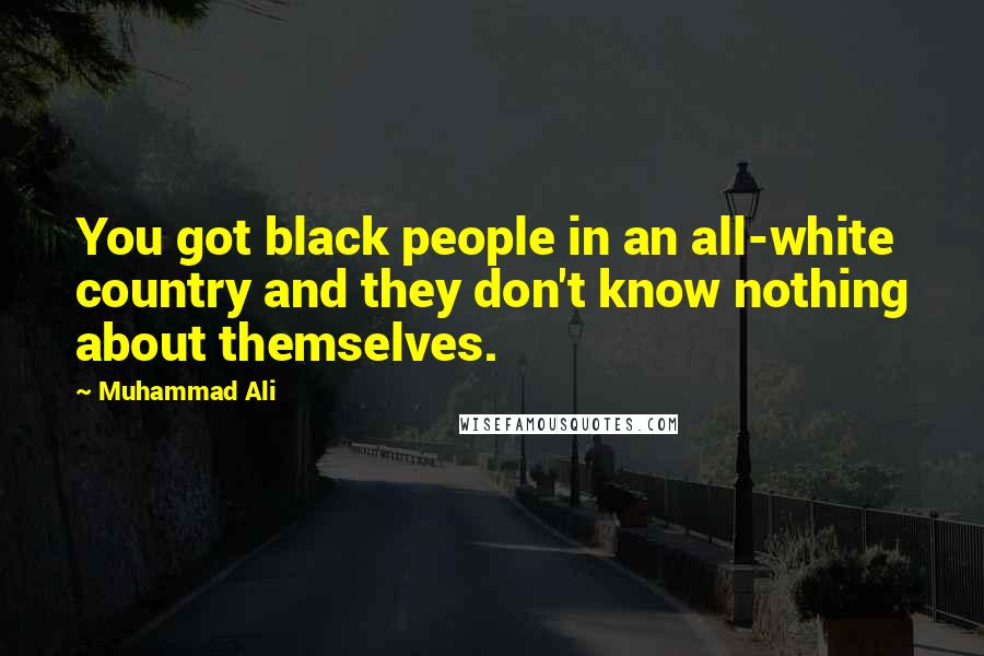 Muhammad Ali Quotes: You got black people in an all-white country and they don't know nothing about themselves.