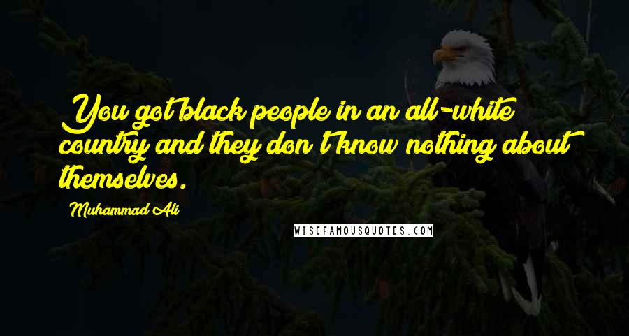 Muhammad Ali Quotes: You got black people in an all-white country and they don't know nothing about themselves.