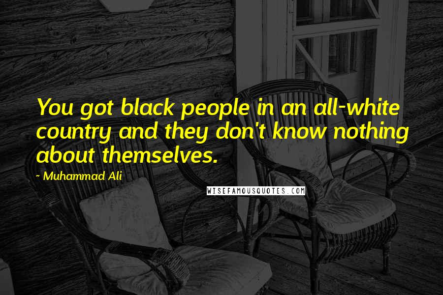Muhammad Ali Quotes: You got black people in an all-white country and they don't know nothing about themselves.