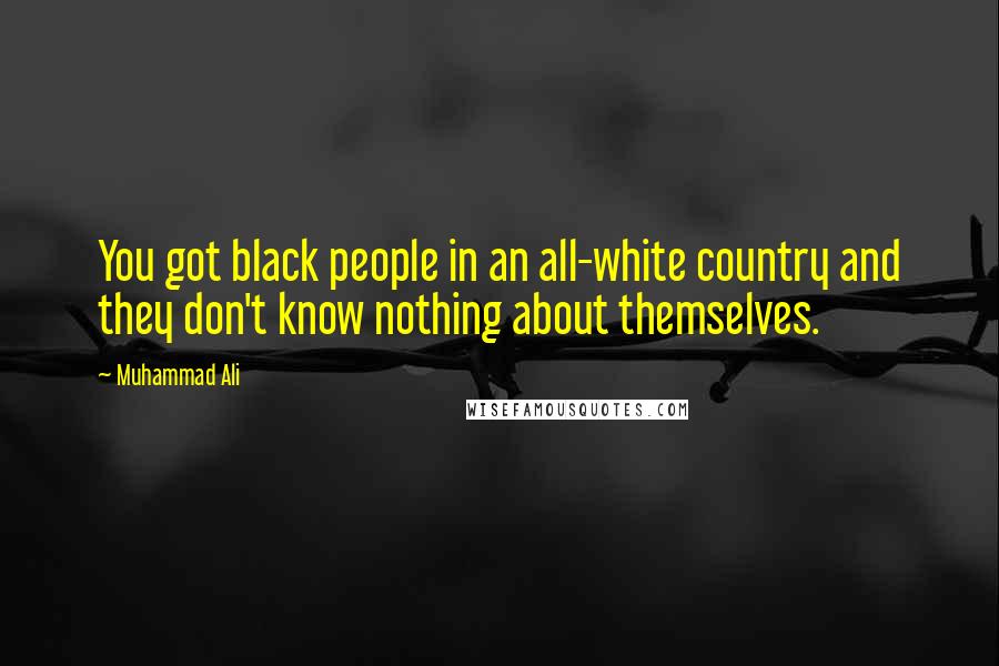 Muhammad Ali Quotes: You got black people in an all-white country and they don't know nothing about themselves.