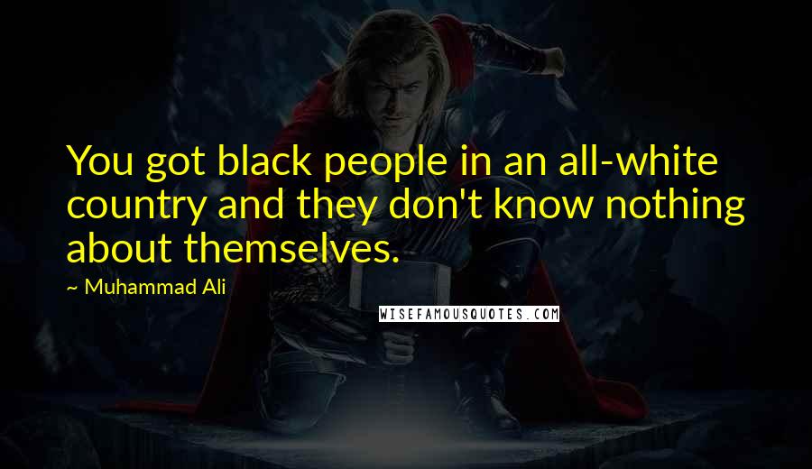 Muhammad Ali Quotes: You got black people in an all-white country and they don't know nothing about themselves.
