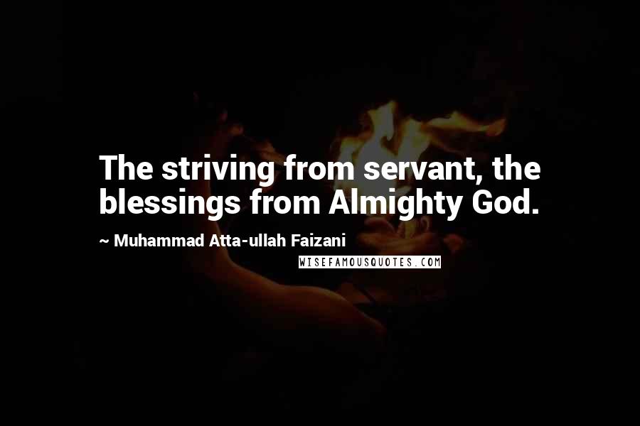 Muhammad Atta-ullah Faizani Quotes: The striving from servant, the blessings from Almighty God.