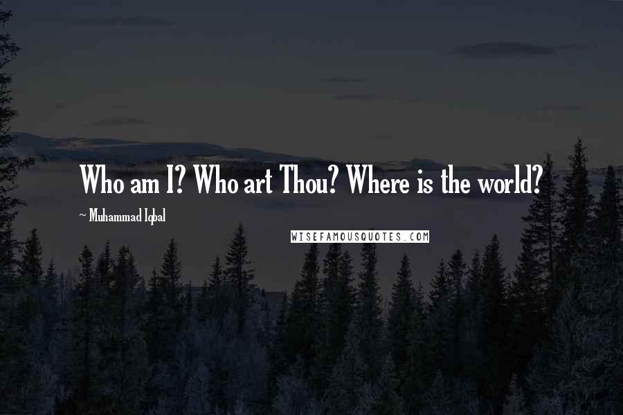 Muhammad Iqbal Quotes: Who am I? Who art Thou? Where is the world?