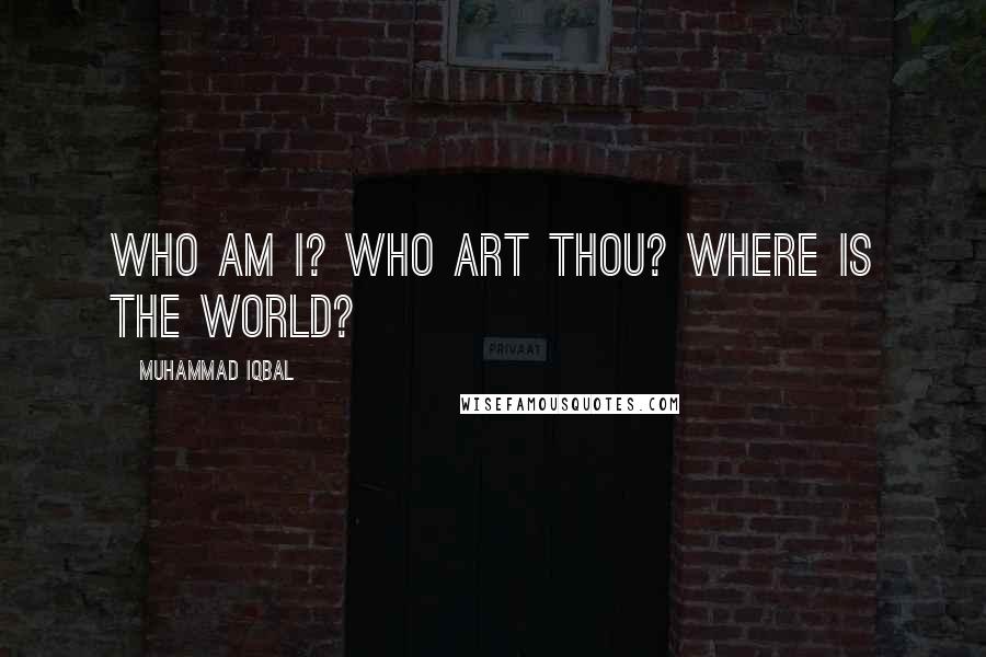 Muhammad Iqbal Quotes: Who am I? Who art Thou? Where is the world?