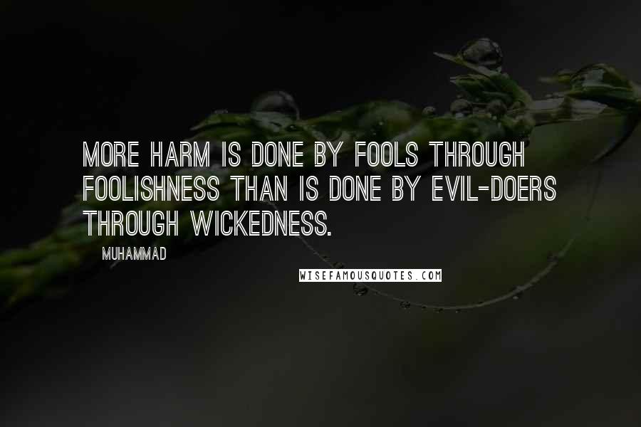 Muhammad Quotes: More harm is done by fools through foolishness than is done by evil-doers through wickedness.