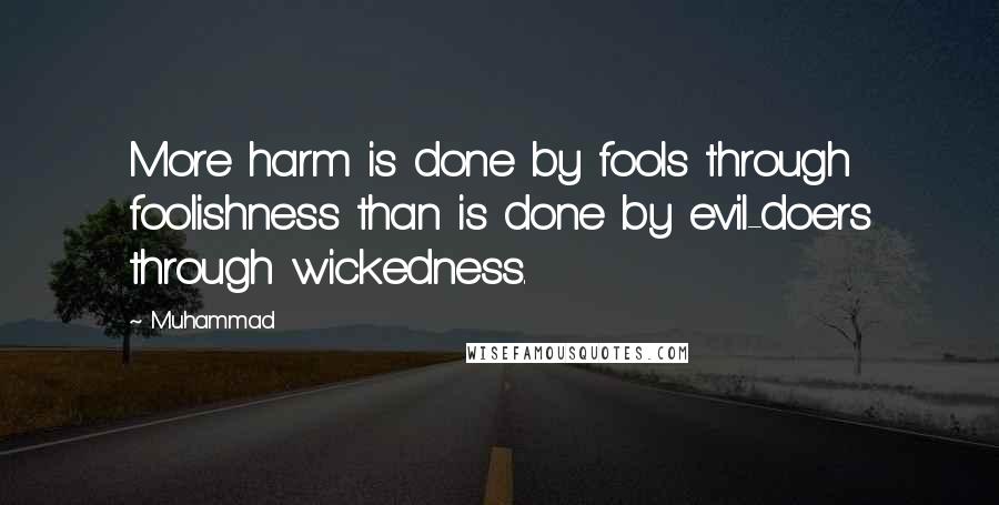 Muhammad Quotes: More harm is done by fools through foolishness than is done by evil-doers through wickedness.
