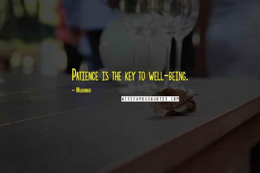 Muhammad Quotes: Patience is the key to well-being.