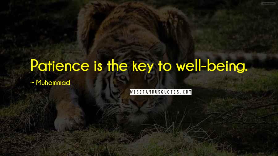 Muhammad Quotes: Patience is the key to well-being.