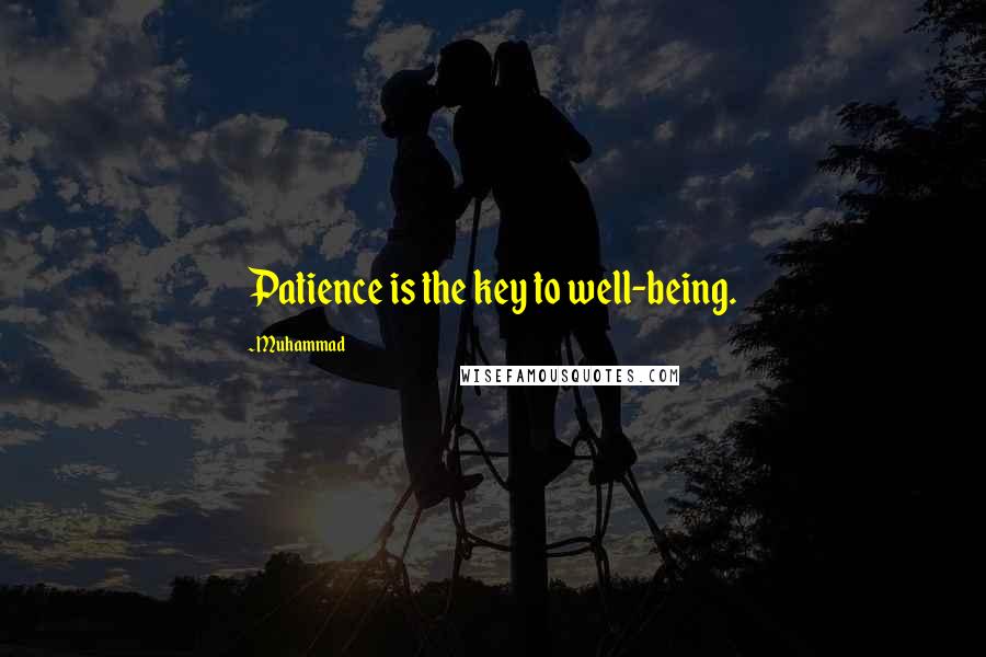 Muhammad Quotes: Patience is the key to well-being.