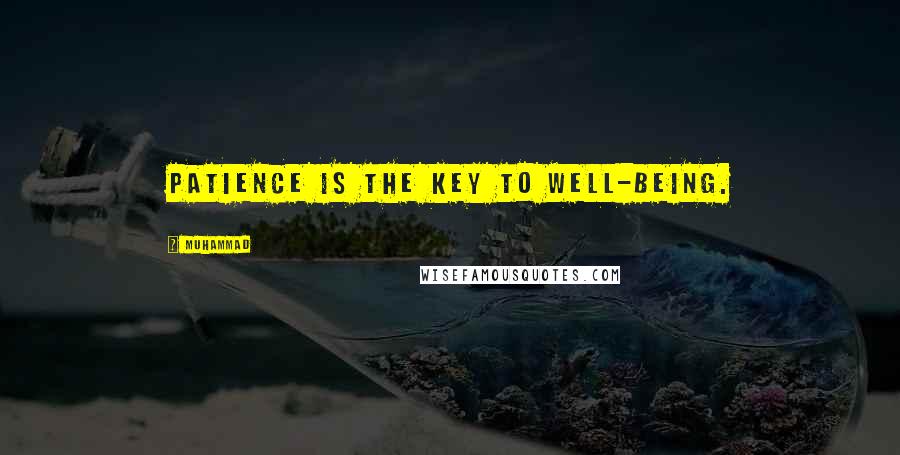 Muhammad Quotes: Patience is the key to well-being.