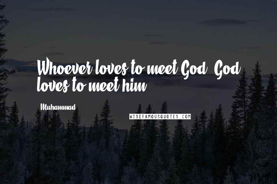 Muhammad Quotes: Whoever loves to meet God, God loves to meet him.