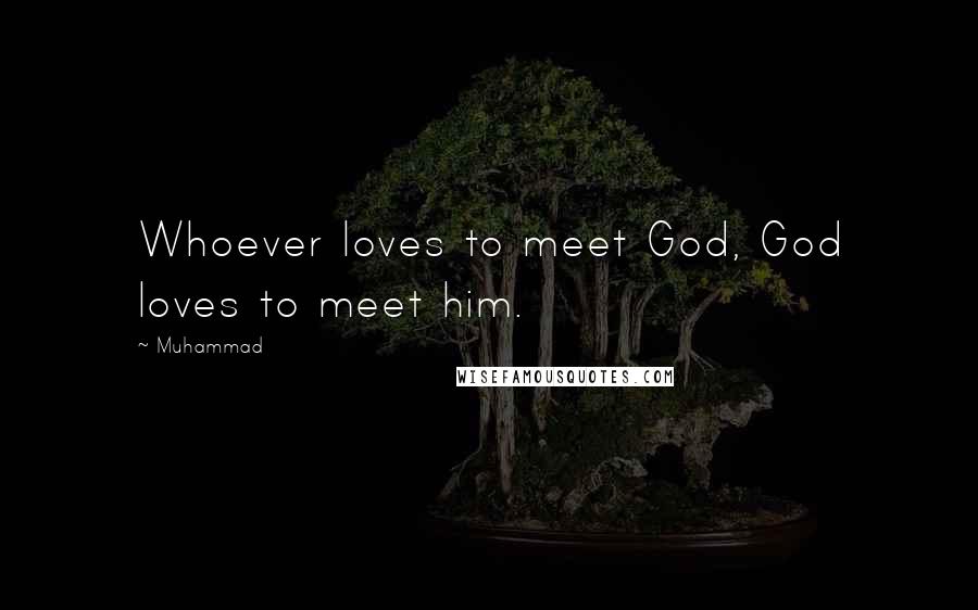 Muhammad Quotes: Whoever loves to meet God, God loves to meet him.