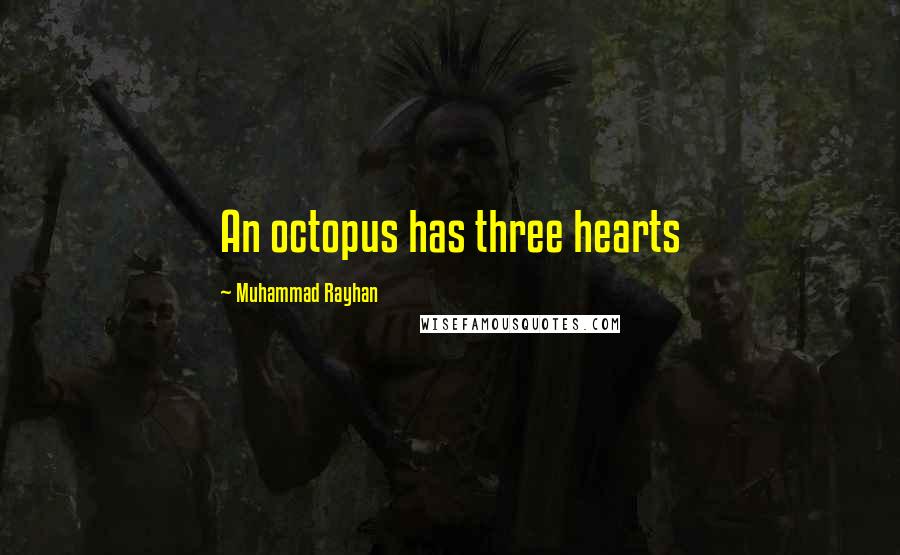 Muhammad Rayhan Quotes: An octopus has three hearts