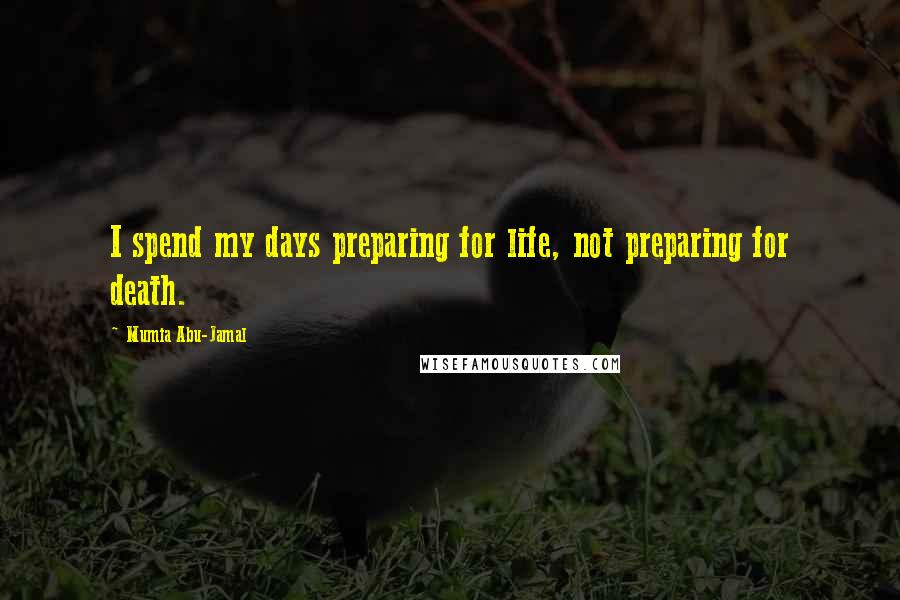 Mumia Abu-Jamal Quotes: I spend my days preparing for life, not preparing for death.