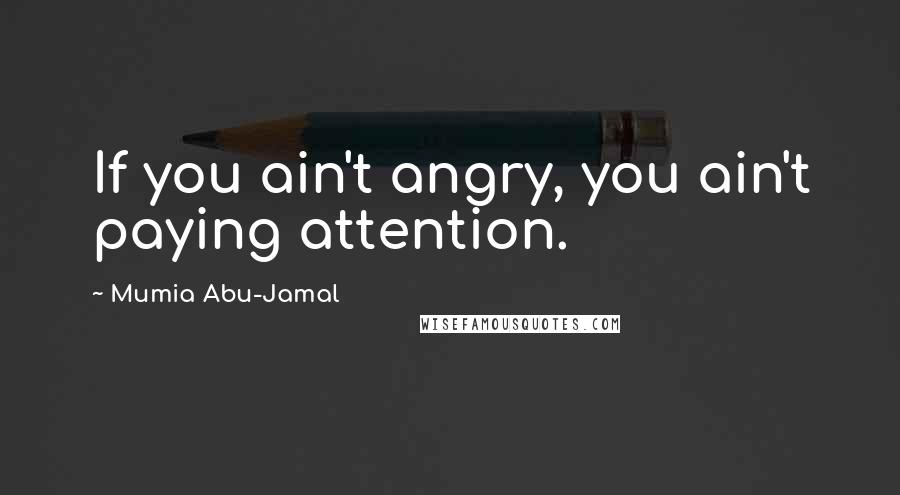 Mumia Abu-Jamal Quotes: If you ain't angry, you ain't paying attention.