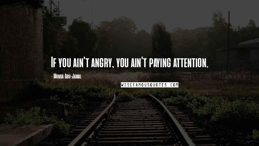 Mumia Abu-Jamal Quotes: If you ain't angry, you ain't paying attention.