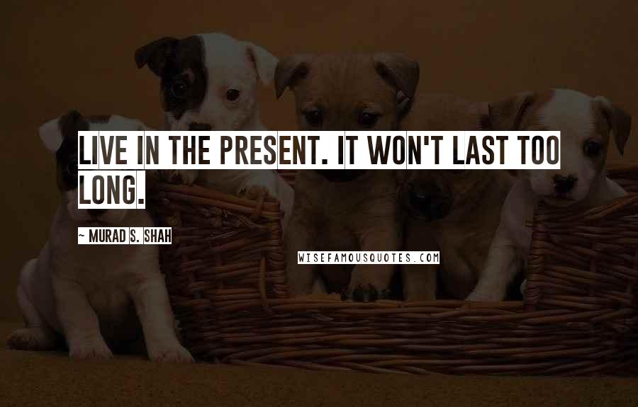 Murad S. Shah Quotes: Live in the present. It won't last too long.