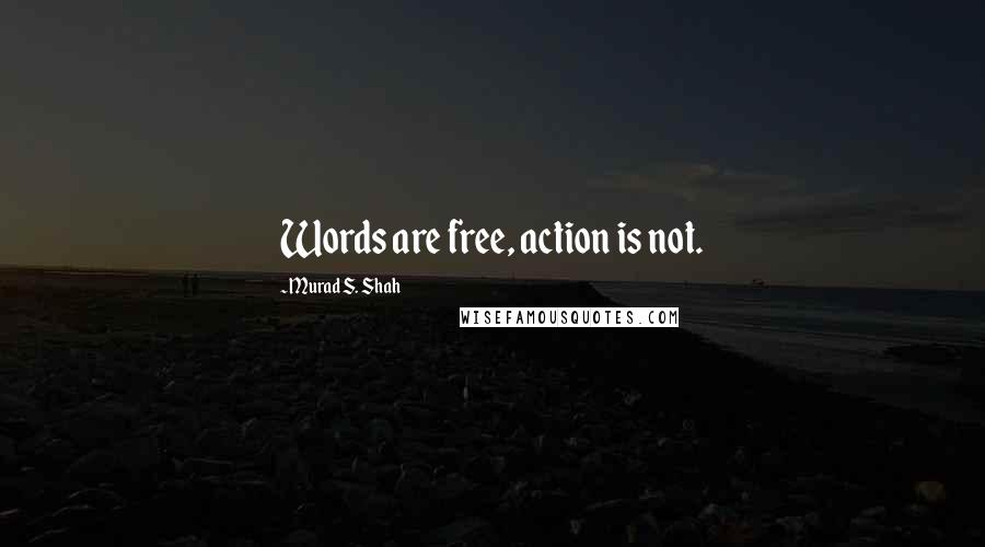 Murad S. Shah Quotes: Words are free, action is not.