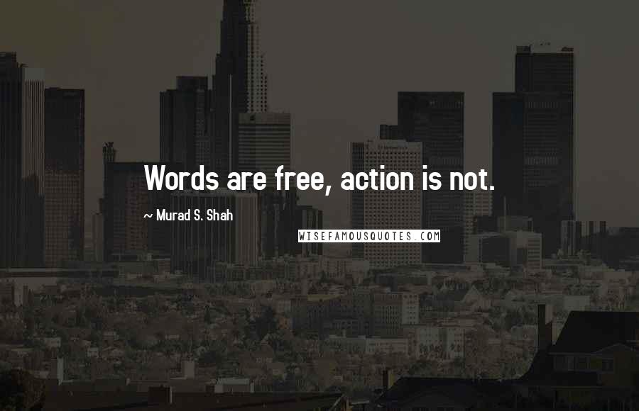 Murad S. Shah Quotes: Words are free, action is not.