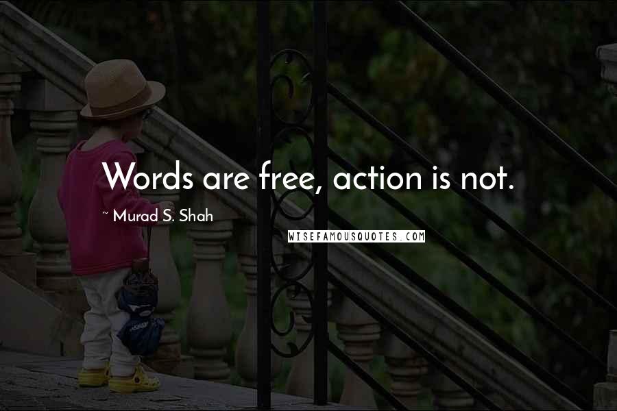 Murad S. Shah Quotes: Words are free, action is not.