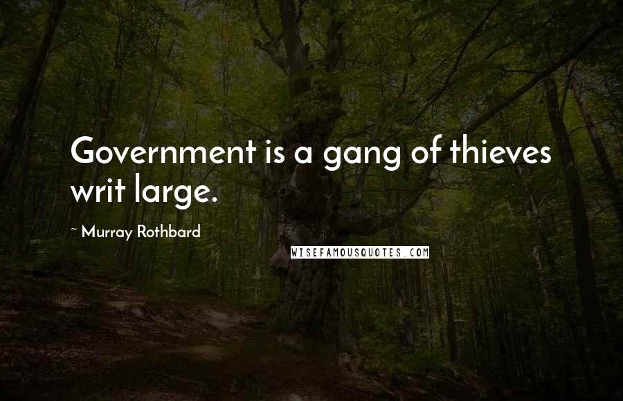 Murray Rothbard Quotes: Government is a gang of thieves writ large.