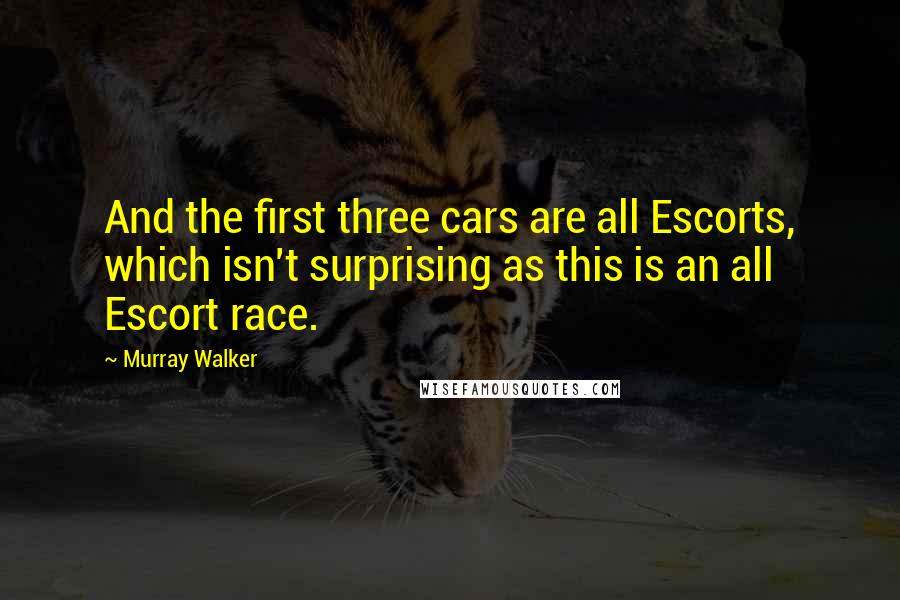 Murray Walker Quotes: And the first three cars are all Escorts, which isn't surprising as this is an all Escort race.