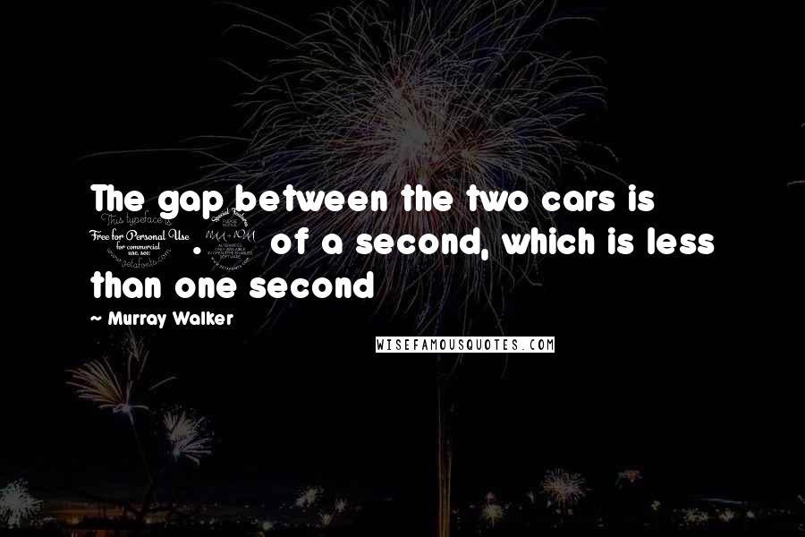 Murray Walker Quotes: The gap between the two cars is 0.9 of a second, which is less than one second