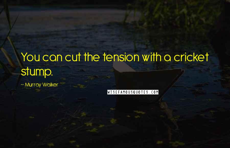 Murray Walker Quotes: You can cut the tension with a cricket stump.